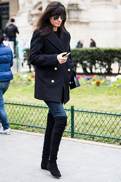 Женский Pea coat с сапогами
