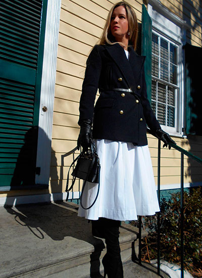 Женский Pea coat с платьем
