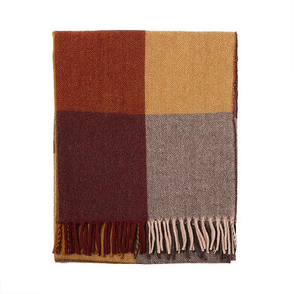 1Картинка Плед Herritage of Scotland Block Check Herringbone Knee Blanket Light Spice