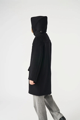 4Картинка Пальто-дафлкот Original Montgomery Womens Long Elysian Classic Luxury Herringbone Black