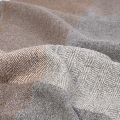 3Картинка Плед Herritage of Scotland Block Check Herringbone Knee Blanket Light Natural