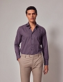 Hawes & Curtis Piccadilly Burgundy & Blue Micro-Chain Slim Shirt