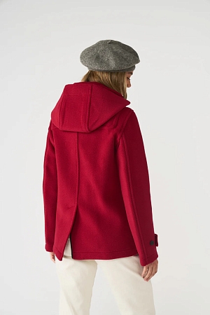 Пальто-дафлкот Womens Short Elysian Fitted Luxury Herringbone Cherry