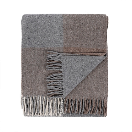 5Картинка Плед Herritage of Scotland Block Check Herringbone Blanket Light Natural