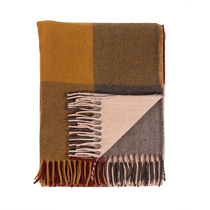 5Картинка Плед Herritage of Scotland Block Check Herringbone Blanket Light Spice