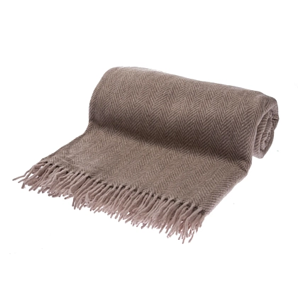2Картинка Плед Highland Wool Blend Herringbone Blanket Chestnut Brown