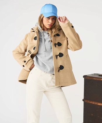 2Картинка Пальто-дафлкот Womens Short Elysian Fitted Luxury Herringbone Camel
