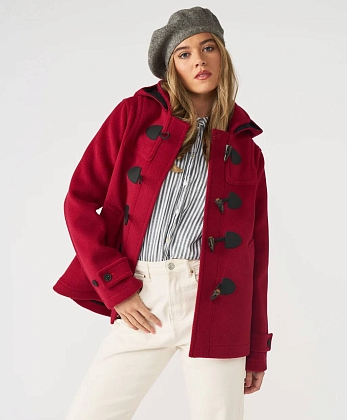 2Картинка Пальто-дафлкот Womens Short Elysian Fitted Luxury Herringbone Cherry