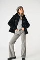 Пальто-дафлкот Womens Short Elysian Fitted Luxury Herringbone Black