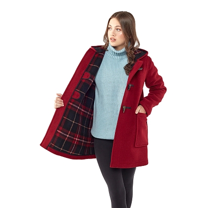 2Картинка Пальто-дафлкот Womens Abberley Mid Length Horn Toggles Burgundy