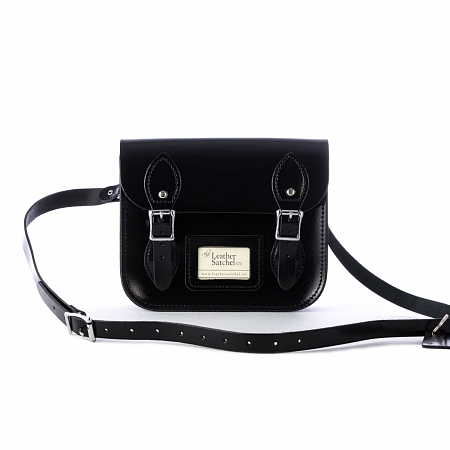 Mini Satchel Patent Pitch Black