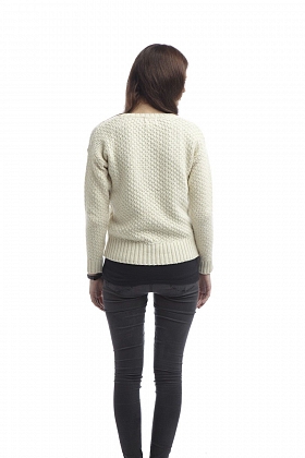 2Картинка Womens Boatneck Sweater Ecru