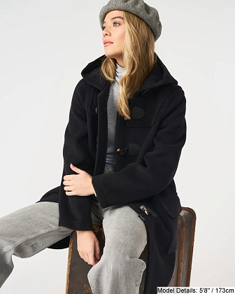1Картинка Пальто-дафлкот Original Montgomery Womens Long Elysian Classic Luxury Herringbone Black