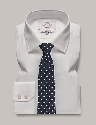 1Картинка Мужская рубашка Hawes & Curtis Herringbone White Slim Fit