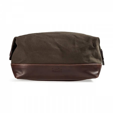 Loake Thyne Wash Bag Olive Waxy