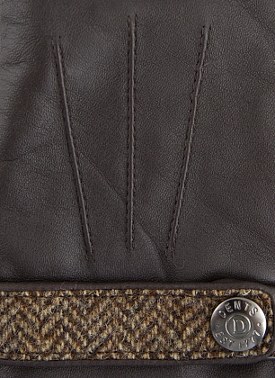 2Картинка Dents Women's Wool Lined Leather Gloves with Abraham Moon Tweed Detail