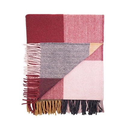 4Картинка Плед Herritage of Scotland Block Check Herringbone Blanket Light Spice