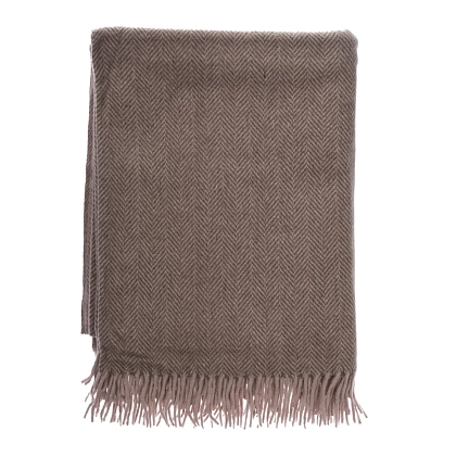 3Картинка Плед Highland Wool Blend Herringbone Blanket Chestnut Brown