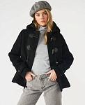 Картинка Пальто-дафлкот Womens Short Elysian Fitted Luxury Herringbone Black