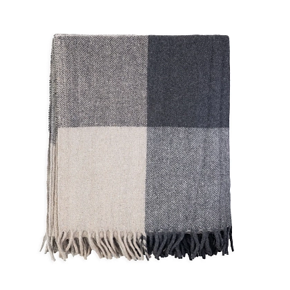 3Картинка Плед Herritage of Scotland Block Check Herringbone Blanket Natural Taupe